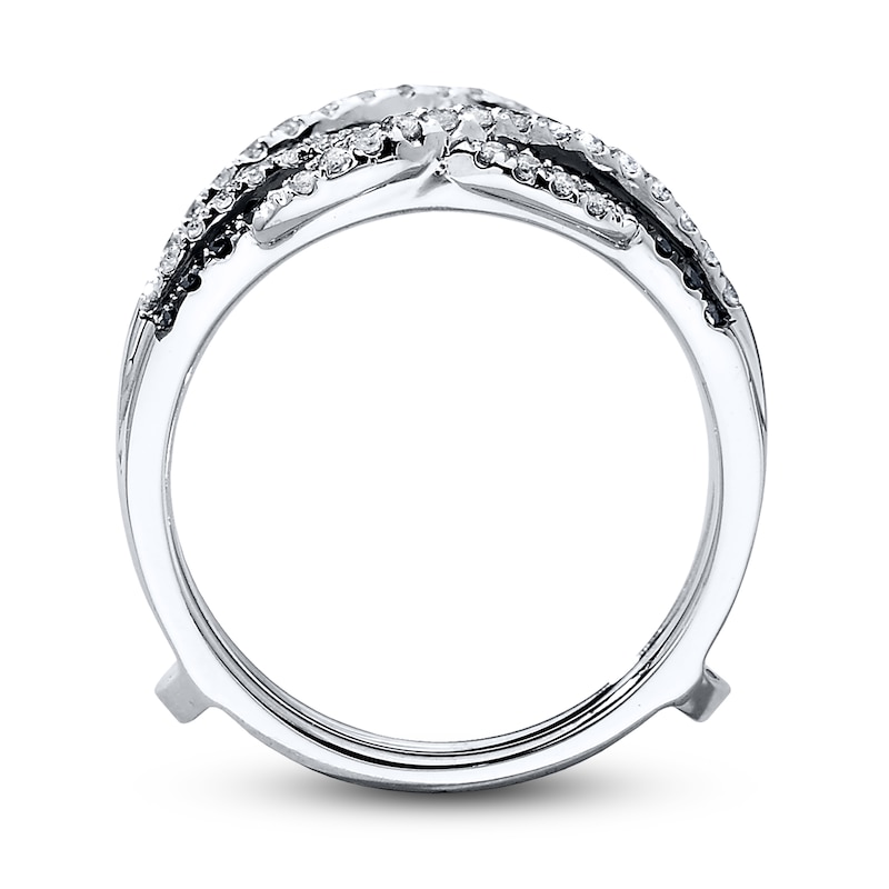 Previously Owned Black & White Diamonds 1/2 ct tw Enhancer Ring 14K White Gold
