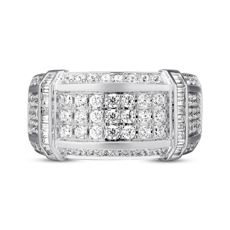Main Image 4 of Previously Owned Men's Diamond Ring 1-1/2 ct tw Round-cut 10K White Gold