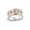 Thumbnail Image 1 of Previously Owned Men's Diamond Wedding Band 1/2 ct tw Brown/White Round-cut 10K Two-Tone Gold