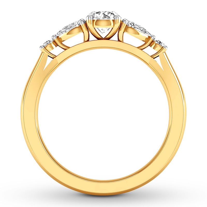 Previously Owned Diamond Engagement Ring 1 ct tw Round/Pear 14K Yellow Gold