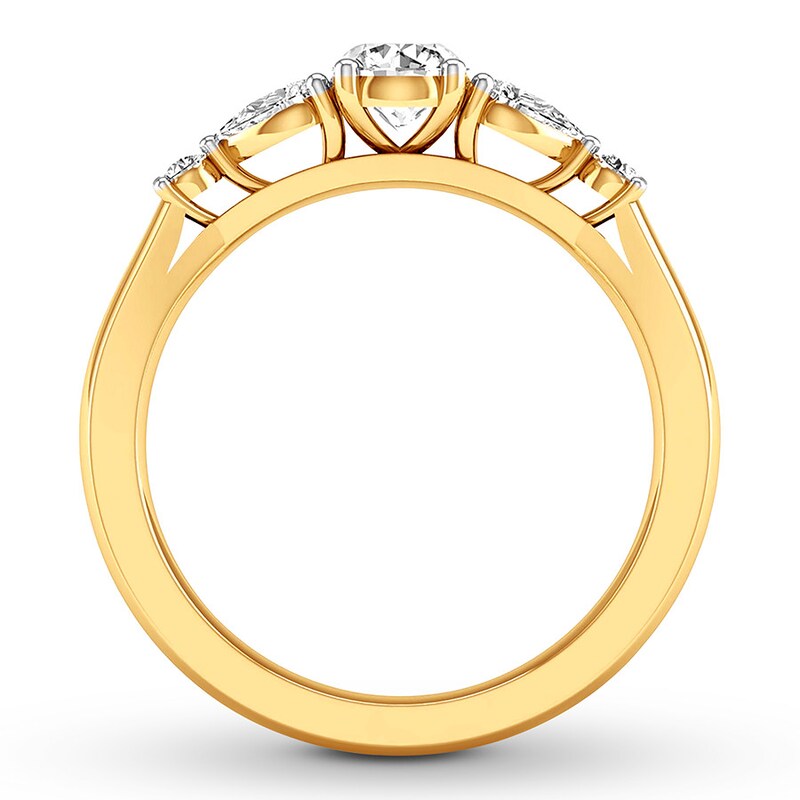 Main Image 2 of Previously Owned Diamond Engagement Ring 1 ct tw Round/Pear 14K Yellow Gold