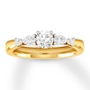 Thumbnail Image 3 of Previously Owned Diamond Engagement Ring 1 ct tw Round/Pear 14K Yellow Gold