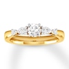 Thumbnail Image 4 of Previously Owned Diamond Engagement Ring 1 ct tw Round/Pear 14K Yellow Gold