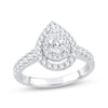 Thumbnail Image 0 of Previously Owned Diamond Engagement Ring 1 ct tw Pear & Round-cut 14K White Gold