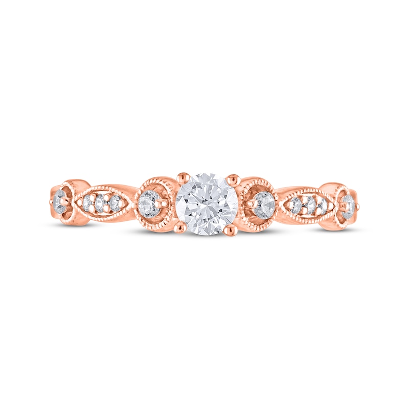 Previously Owned Adrianna Papell Diamond Engagement Ring 3/8 ct tw Round-cut 14K Rose Gold