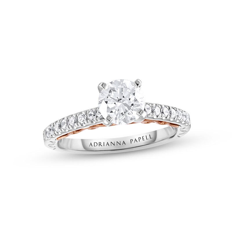 Main Image 1 of Previously Owned Adrianna Papell Diamond Engagement Ring 5/8 ct tw Round-cut 14K Two-Tone Gold