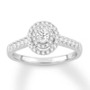 Thumbnail Image 0 of Previously Owned Diamond Engagement Ring 1/2 ct tw Oval/Round 14K White Gold