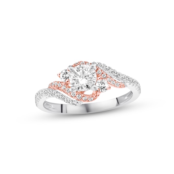 Previously Owned Diamond Engagement Ring / ct tw Round-cut 14K Two-Tone Gold