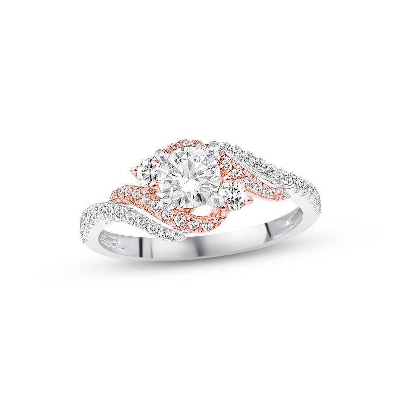 Main Image 1 of Previously Owned Diamond Engagement Ring 3/4 ct tw Round-cut 14K Two-Tone Gold