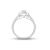 Thumbnail Image 2 of Previously Owned Diamond Engagement Ring 1/2 ct tw Emerald & Round-cut 14K White Gold