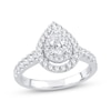 Thumbnail Image 0 of Previously Owned Diamond Engagement Ring 1 ct tw Pear/Round 14K White Gold