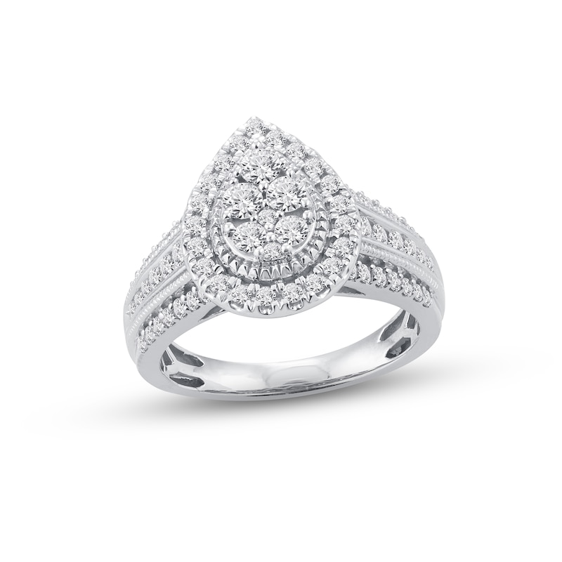 Main Image 1 of Previously Owned Diamond Engagement Ring 1 ct tw Round-cut 10K White Gold