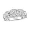 Thumbnail Image 1 of Previously Owned Three Stone Diamond Engagement Ring 1 ct tw Round/Baguette 10K White Gold