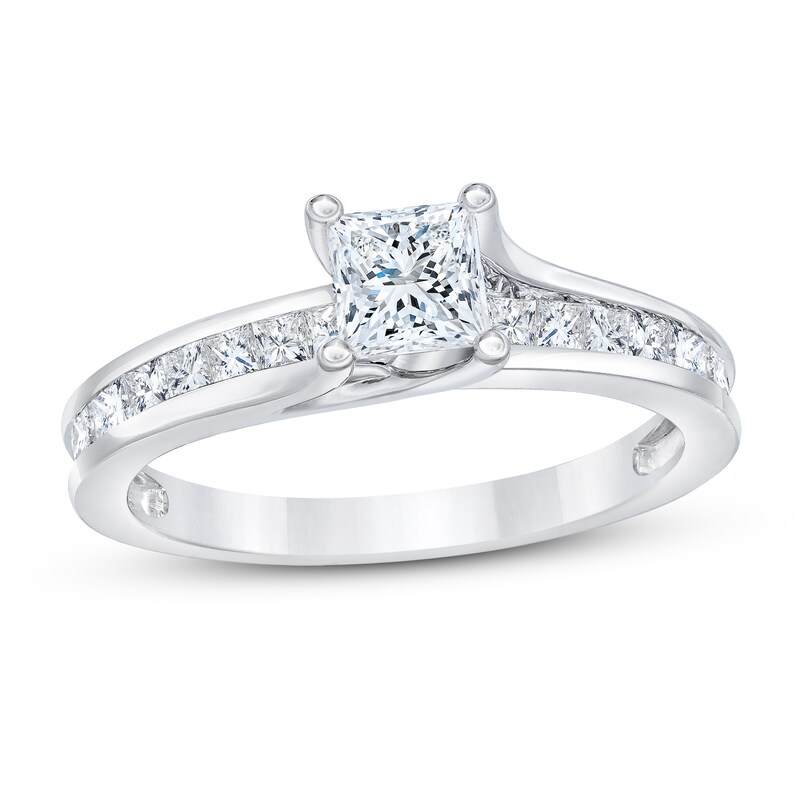 Previously Owned Diamond Engagement Ring 1 ct tw Princess-cut 14K White Gold