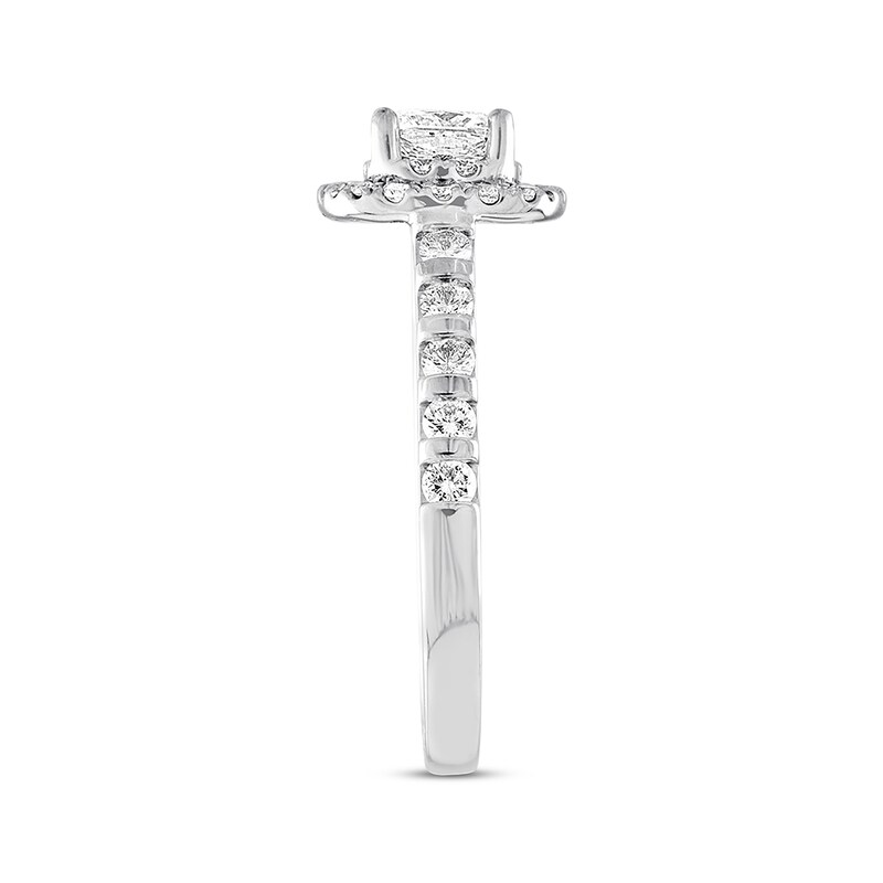 Main Image 2 of Previously Owned THE LEO Diamond Engagement Ring 1 ct tw Princess & Round-cut 14K White Gold