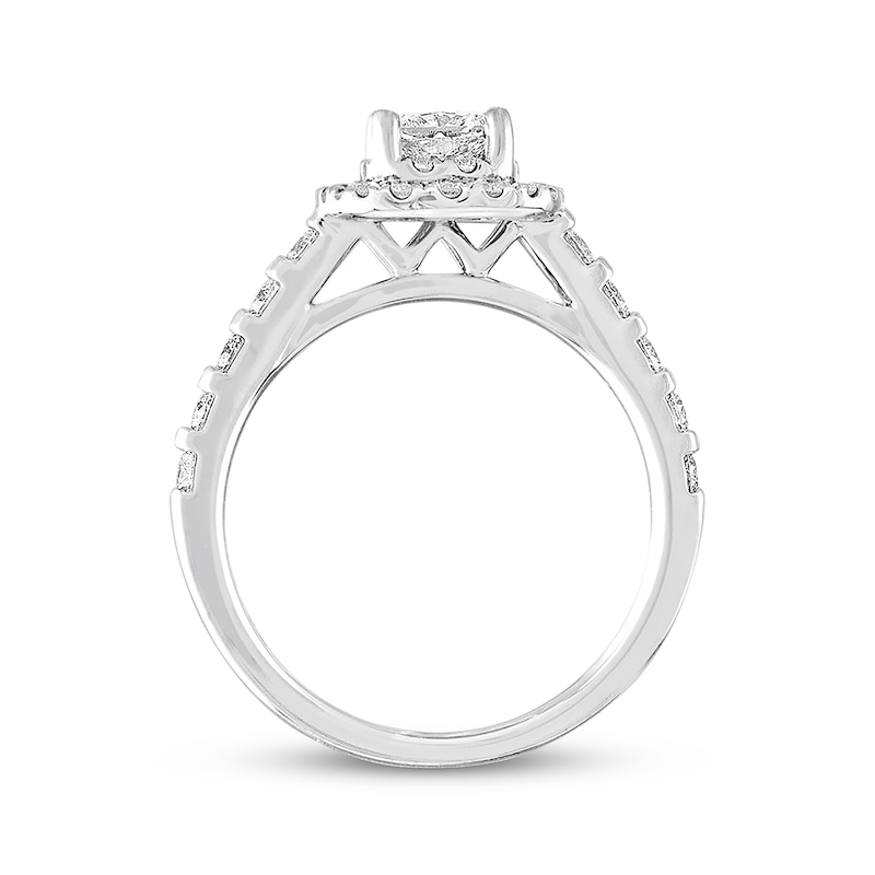 Main Image 3 of Previously Owned THE LEO Diamond Engagement Ring 1 ct tw Princess & Round-cut 14K White Gold