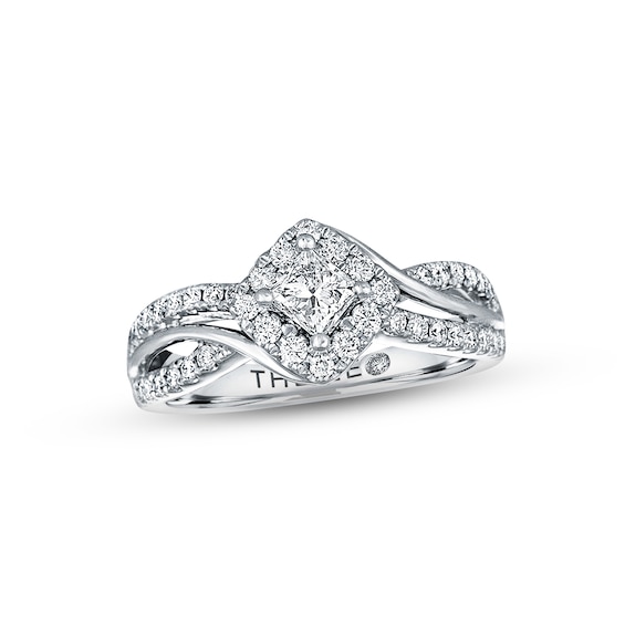 Kay Previously Owned Leo Diamond Engagement Ring 3/4 ct tw Diamonds 14K White Gold
