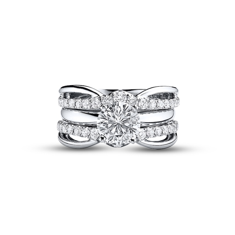 Main Image 4 of Previously Owned THE LEO Diamond Wrap Ring 3/4 ct tw Round-cut 14K White Gold