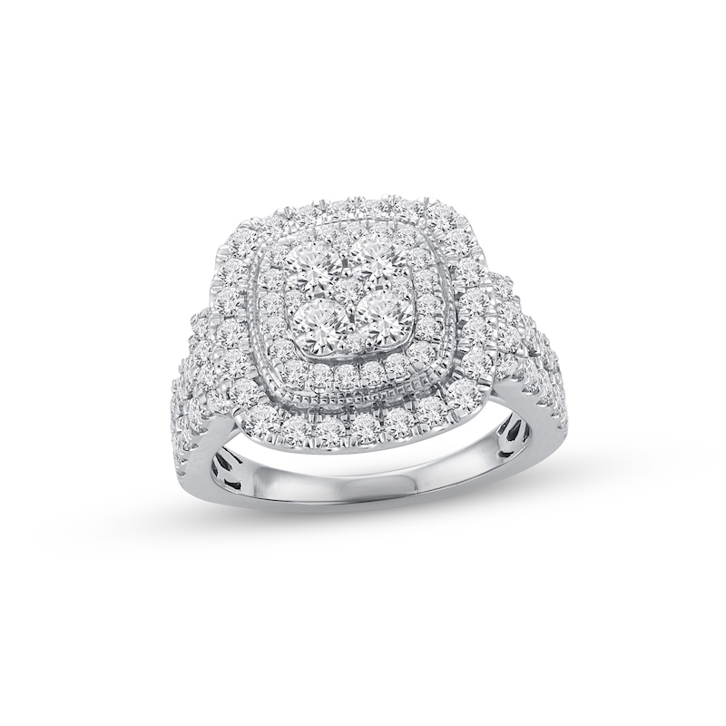 Main Image 1 of Previously Owned Diamond Engagement Ring 2 ct tw Round-cut 10K White Gold