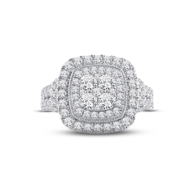Main Image 3 of Previously Owned Diamond Engagement Ring 2 ct tw Round-cut 10K White Gold