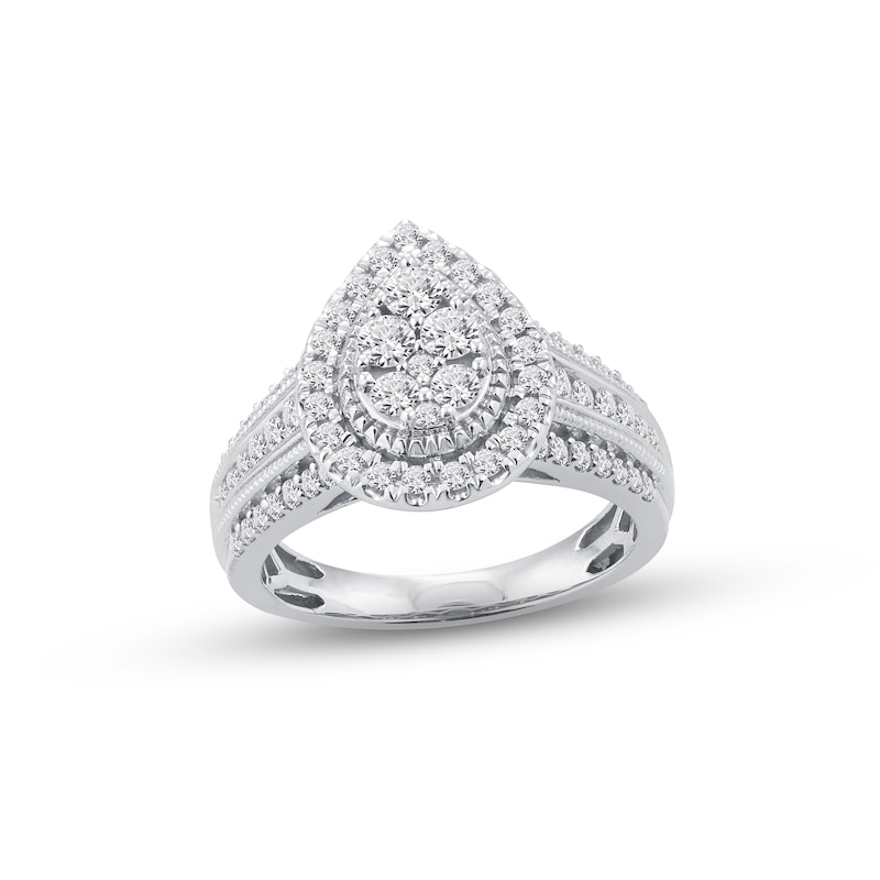 Main Image 1 of Previously Owned Diamond Engagement Ring 1 ct tw Round-cut 10K White Gold