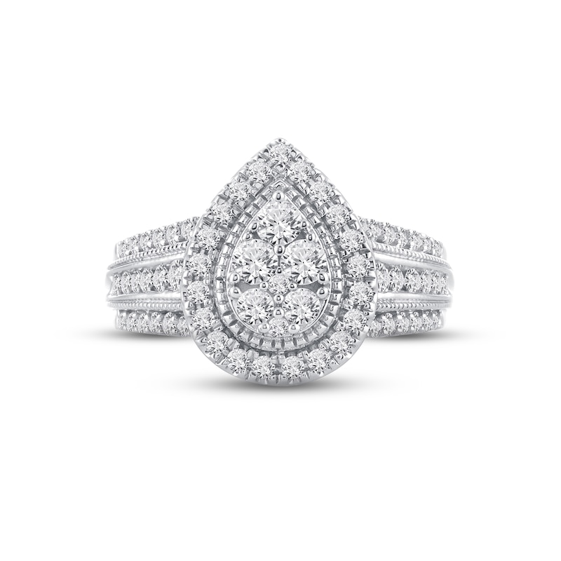 Main Image 3 of Previously Owned Diamond Engagement Ring 1 ct tw Round-cut 10K White Gold