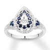 Thumbnail Image 1 of Previously Owned Diamond & Sapphire Engagement Ring 5/8 ct tw 14K White Gold