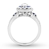 Thumbnail Image 2 of Previously Owned Diamond & Sapphire Engagement Ring 5/8 ct tw 14K White Gold