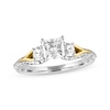 Thumbnail Image 1 of Previously Owned Three-Stone Diamond Engagement Ring 1-1/3 ct tw Princess & Round-cut 14K Two-Tone Gold