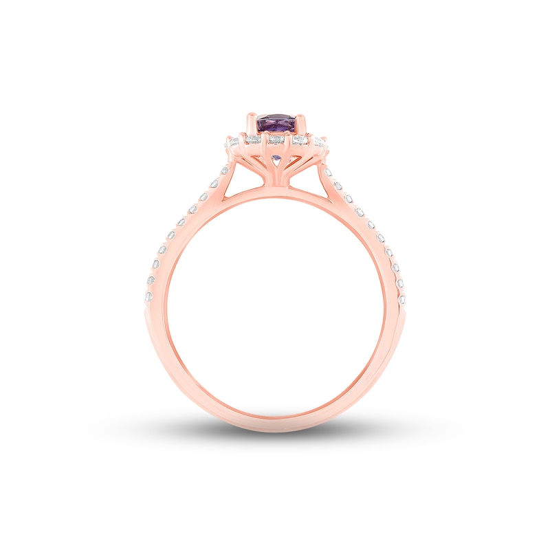 Previously Owned Tanzanite Engagement Ring 3/8 ct tw Round-cut Diamonds 14K Rose Gold