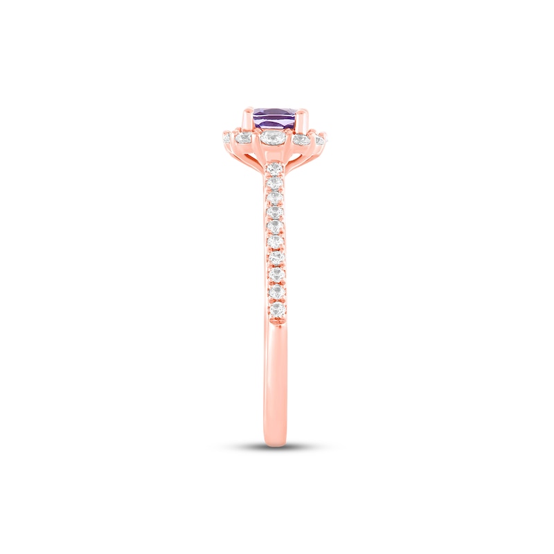 Main Image 3 of Previously Owned Tanzanite Engagement Ring 3/8 ct tw Round-cut Diamonds 14K Rose Gold