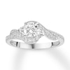 Thumbnail Image 1 of Previously Owned 3-Stone Diamond Engagement Ring 3/4 ct tw Round 14K White Gold