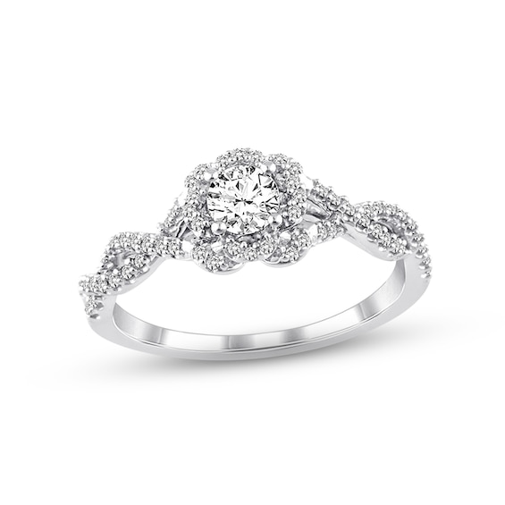 Previously Owned Diamond Engagement Ring 1/2 ct tw Round-cut 10K White Gold