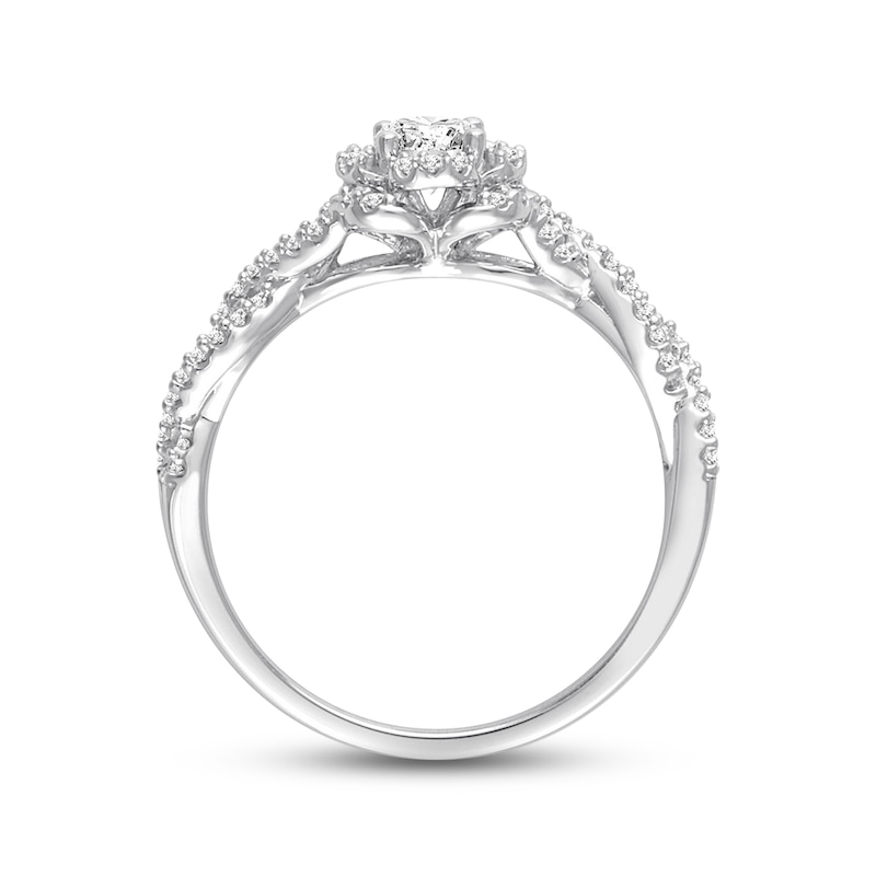 Main Image 3 of Previously Owned Diamond Engagement Ring 1/2 ct tw Round-cut 10K White Gold