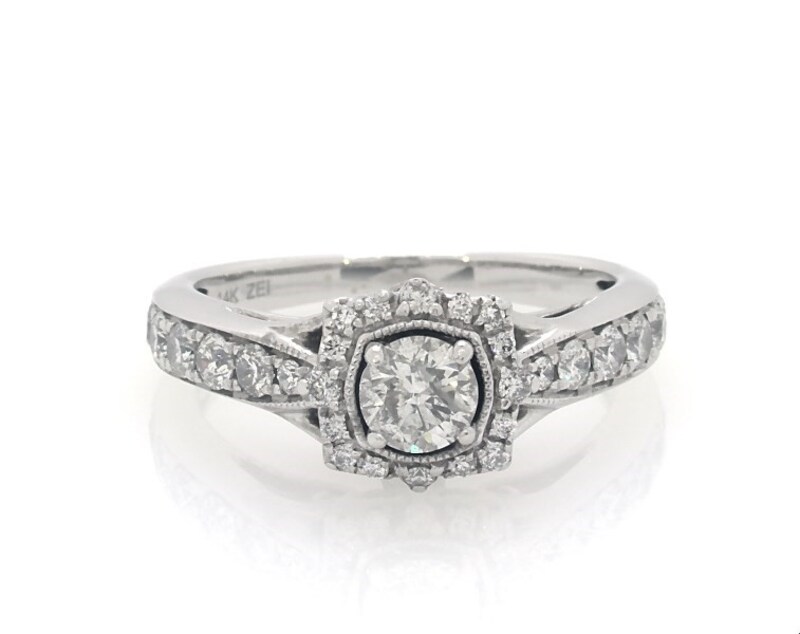 Main Image 1 of Previously Owned Diamond Engagement Ring 1 ct tw 14K White Gold