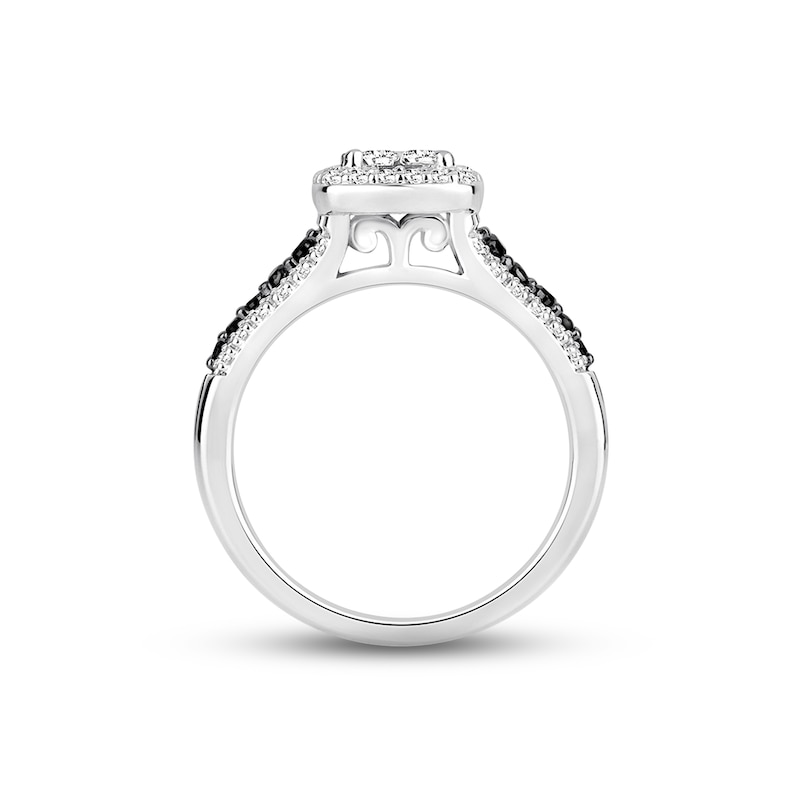 Main Image 3 of Previously Owned  Black & White Diamond Engagement Ring 3/4 ct tw 14K White Gold