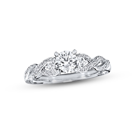 Previously Owned Diamond Engagement Ring 3/4 ct tw Round-cut 14K White Gold