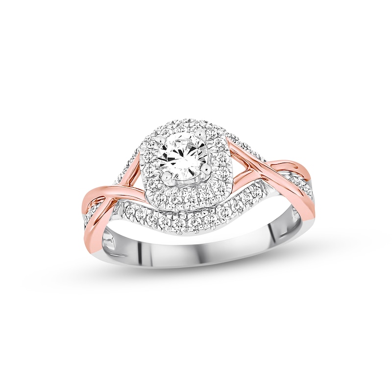 Main Image 1 of Previously Owned Diamond Engagement Ring 5/8 ct tw Round-cut 14K Two-Tone Gold