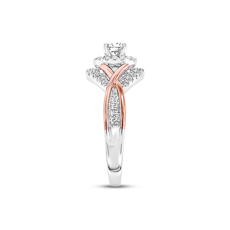 Main Image 3 of Previously Owned Diamond Engagement Ring 5/8 ct tw Round-cut 14K Two-Tone Gold