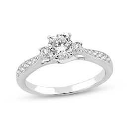Previously Owned Three-Stone Diamond Engagement Ring 5/8 ct tw Round-cut 14K White Gold