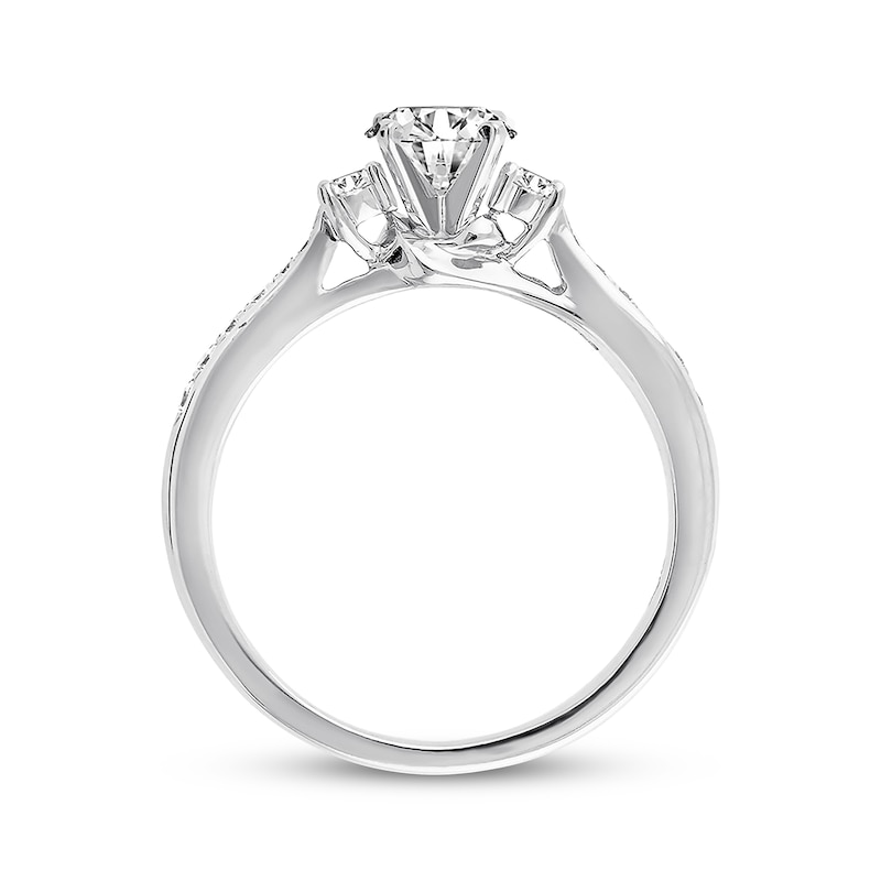Main Image 3 of Previously Owned Three-Stone Diamond Engagement Ring 5/8 ct tw Round-cut 14K White Gold