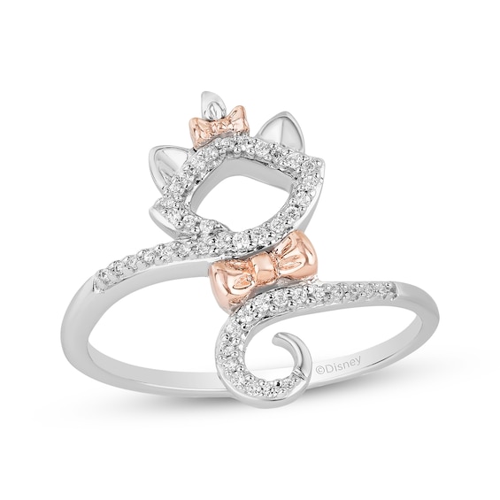 Previously Owned Disney Treasures The Aristocats Diamond Ring 1/10 ct tw Sterling Silver & 10K Rose Gold