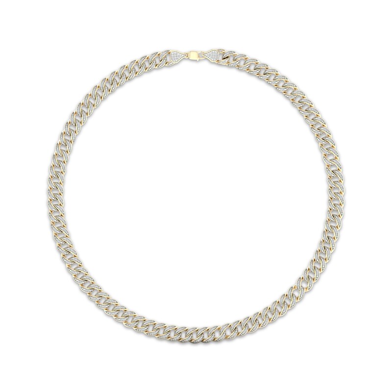 Main Image 1 of Previously Owned Men's Cuban Curb Chain Necklace 6 ct tw Diamonds 10K Yellow Gold 22&quot;