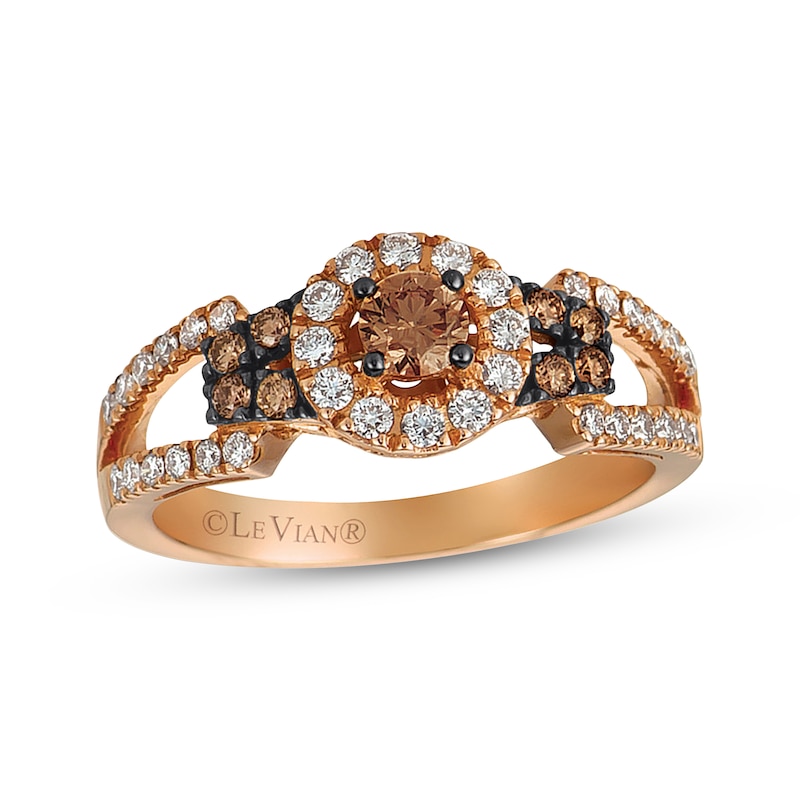 Previously Owned Le Vian Chocolate Diamond Ring 5/8 ct tw 14K Strawberry Gold