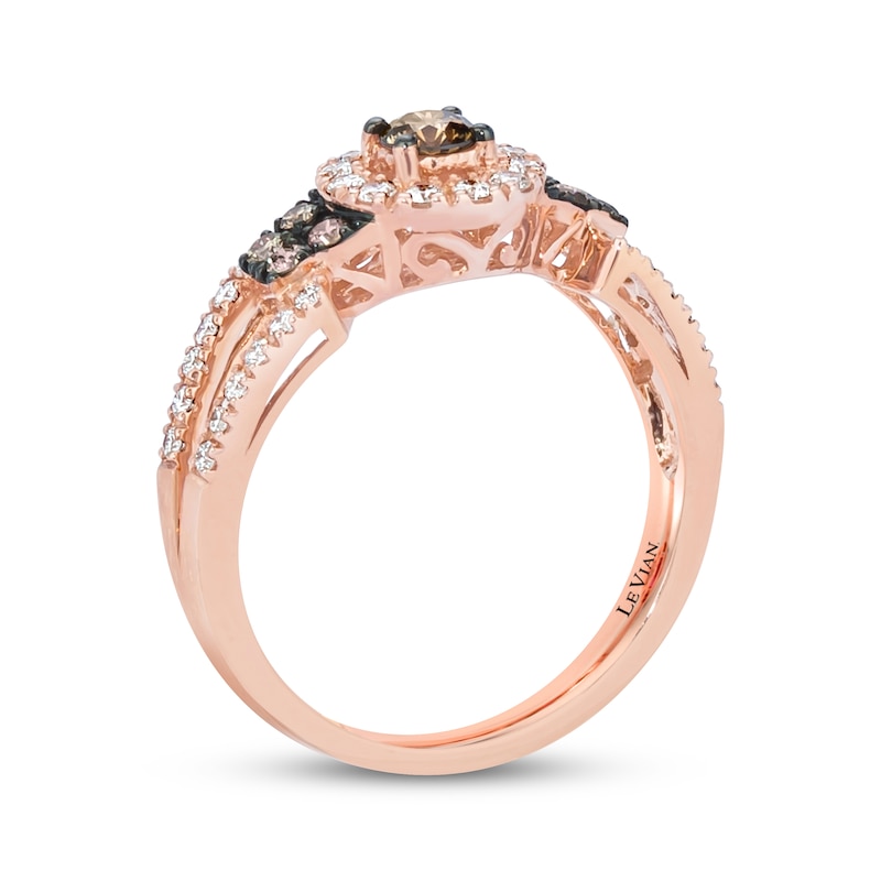 Main Image 3 of Previously Owned Le Vian Chocolate Diamond Ring 5/8 ct tw 14K Strawberry Gold