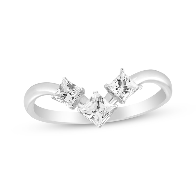 Previously Owned Three-Stone Princess-cut Diamond Ring 1/2 ct tw 10K White Gold