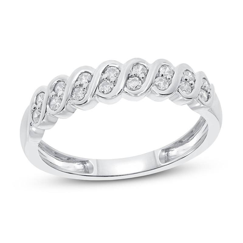 Main Image 1 of Previously Owned Diamond Anniversary Ring 1/4 ct tw Round-cut 10K White Gold