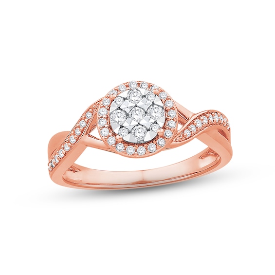 Previously Owned Diamond Ring 1/3 ct tw Round-cut 10K Two-Tone Gold