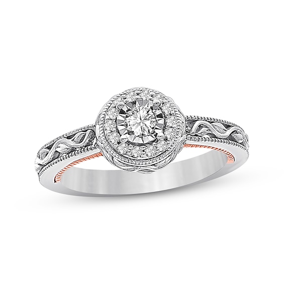 Previously Owned Diamond Ring 1/5 ct tw Round-cut 10K Two-Tone Gold