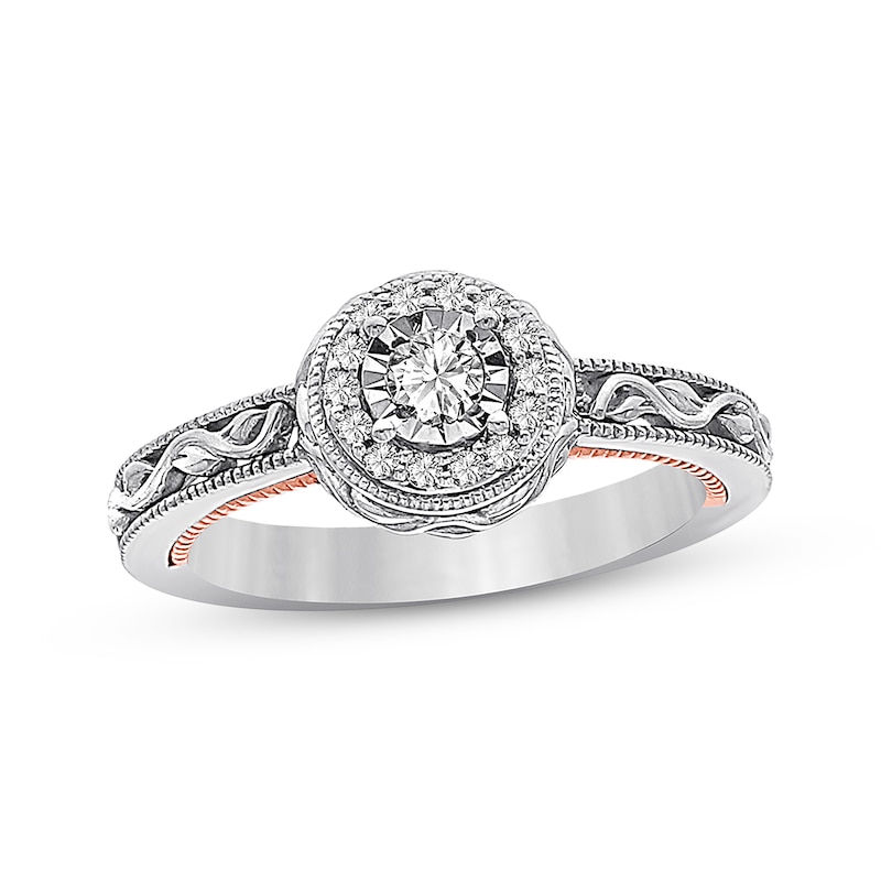 Main Image 1 of Previously Owned Diamond Ring 1/5 ct tw Round-cut 10K Two-Tone Gold
